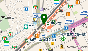 【傘シェアリング】 JR神戸線 三ノ宮駅 中央口の地図画像