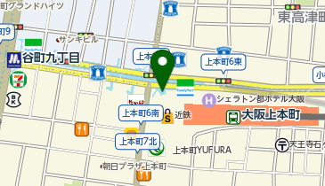 【傘シェアリング】 近鉄難波線 大阪上本町駅 地下中央口の地図画像