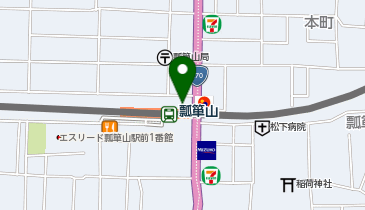 【傘シェアリング】 近鉄奈良線 瓢箪山駅の地図画像