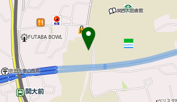 【傘シェアリング】 関西大学 3学舎 1号館食堂側1階出入口の地図画像