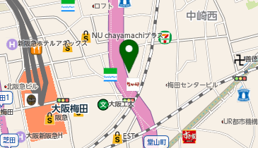 【傘シェアリング】 関西大学 梅田キャンパス御堂筋側入口の地図画像