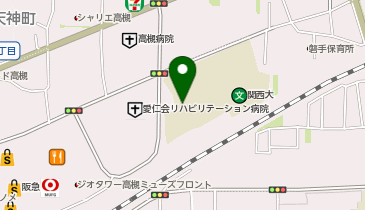 【傘シェアリング】 関西大学 高槻ミューズキャンパス 西門北側自動ドア前(1)の地図画像