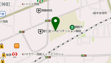 【傘シェアリング】 関西大学 高槻ミューズキャンパス 西門北側自動ドア前(2)の地図画像