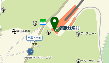 【傘シェアリング】 西武狭山線 西武球場前駅 (改札内)の地図画像