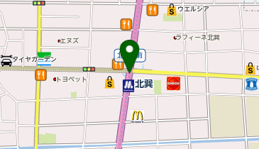 【傘シェアリング】 Osaka Metro 千日前線 北巽駅 コインロッカー横の地図画像