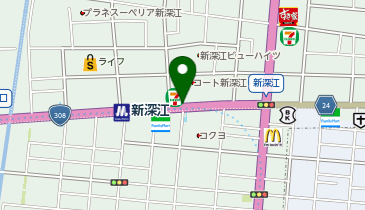 【傘シェアリング】 Osaka Metro 千日前線 新深江駅 コインロッカー横の地図画像