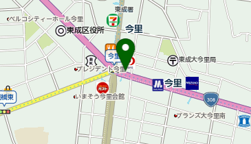 【傘シェアリング】 Osaka Metro 千日前線 今里駅 中改札横の地図画像