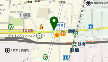 【傘シェアリング】 Osaka Metro 千日前線 鶴橋駅 西改札 1・4番出口方面の地図画像