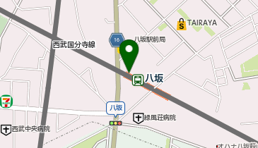 【傘シェアリング】 西武多摩湖線 八坂駅の地図画像