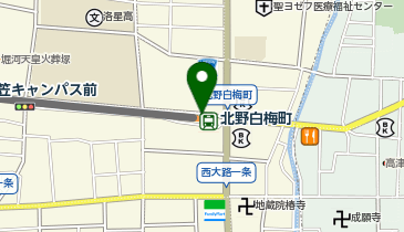 【傘シェアリング】 北野白梅町駅 1番線ホームの地図画像