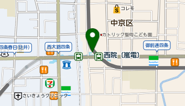 【傘シェアリング】 西院駅 北改札 出入口の地図画像