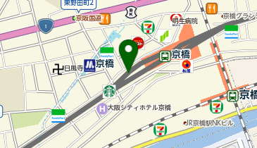 【傘シェアリング】 京橋駅 片町口改札側の地図画像
