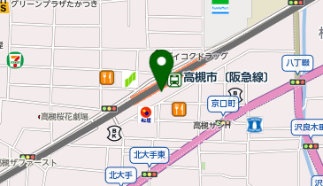 【傘シェアリング】 阪急京都本線 高槻市駅 改札階 エスカレーター付近の地図画像