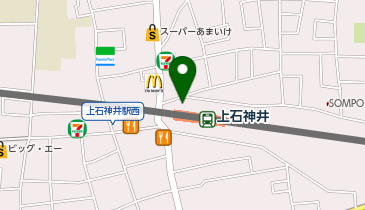 【傘シェアリング】 西武新宿線 上石神井駅 北口の地図画像