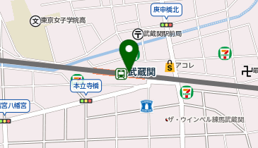 【傘シェアリング】 西武新宿線 武蔵関駅 北口の地図画像