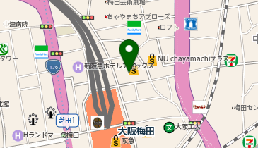 【傘シェアリング】 Nu茶屋町 メインエントランスの地図画像