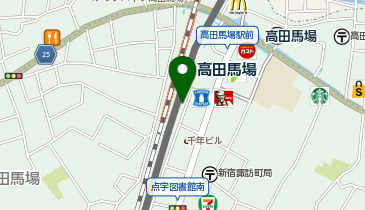 【傘シェアリング】 西武新宿線 高田馬場駅 戸山口の地図画像