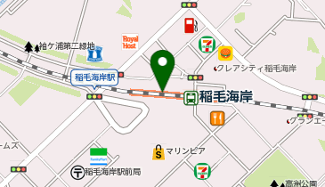 【傘シェアリング】 京葉線 稲毛海岸駅 改札正面の地図画像