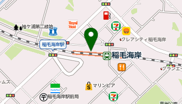 【傘シェアリング】 京葉線 稲毛海岸駅 券売機付近の地図画像