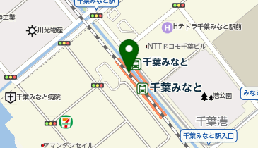 【傘シェアリング】 京葉線 千葉みなと駅 改札正面の地図画像