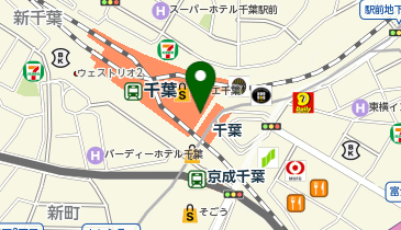 【傘シェアリング】 ペリエ千葉 1階 正面 出入口付近の地図画像