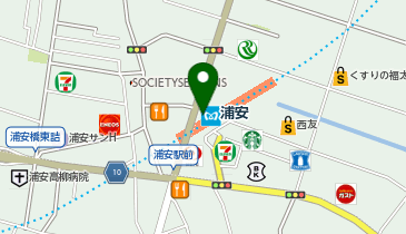 【傘シェアリング】 東京メトロ 東西線 浦安駅 北口の地図画像