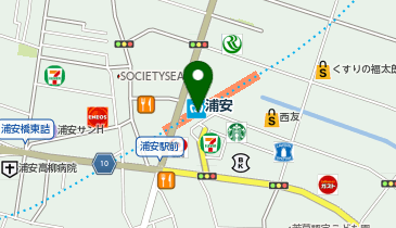 【傘シェアリング】 東京メトロ 東西線 浦安駅  南口 改札内の地図画像