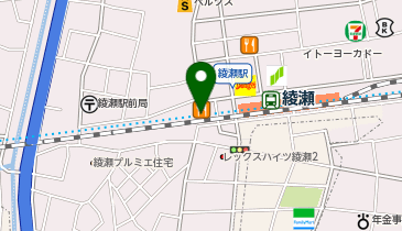 【傘シェアリング】 東京メトロ 千代田線 綾瀬駅 西口の地図画像