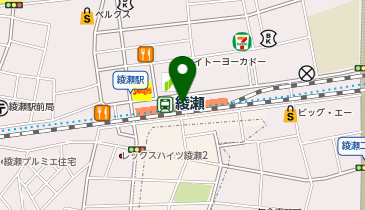 【傘シェアリング】 東京メトロ 千代田線 綾瀬駅 (改札内)の地図画像