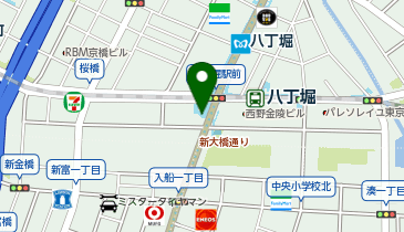 【傘シェアリング】 東京メトロ 日比谷線 八丁堀駅 A3出口付近の地図画像
