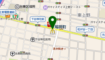 【傘シェアリング】 東京メトロ 銀座線 稲荷町駅 2番出口付近の地図画像