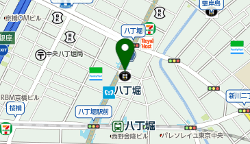 【傘シェアリング】 東京メトロ 日比谷線 八丁堀駅 A4出口付近の地図画像