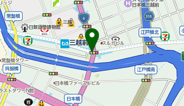 【傘シェアリング】 半蔵門線 三越前駅 B6出口付近の地図画像