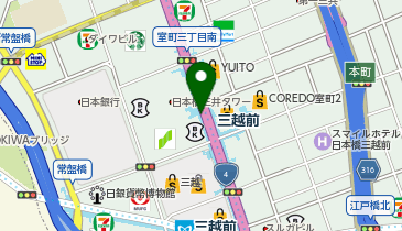 【傘シェアリング】 銀座線 三越前駅 A7出口付近の地図画像