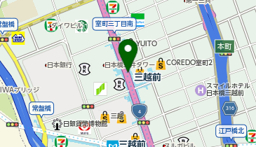 【傘シェアリング】 銀座線 三越前駅 A6出口付近の地図画像