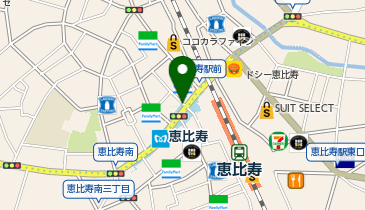 【傘シェアリング】 日比谷線 恵比寿駅 3番出口付近の地図画像