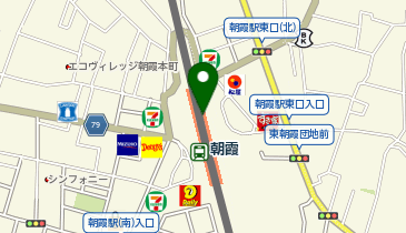 【傘シェアリング】 東武東上線 朝霞駅 改札付近の地図画像