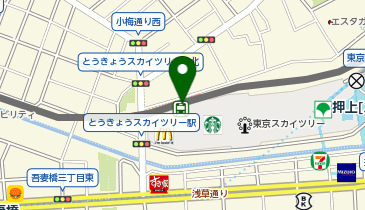 【傘シェアリング】 東武スカイツリーライン とうきょうスカイツリー駅 東改札口の地図画像