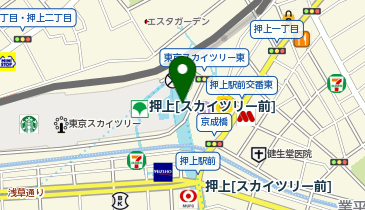 【傘シェアリング】 東武スカイツリーライン 押上駅 B3出口方面 通路脇の地図画像