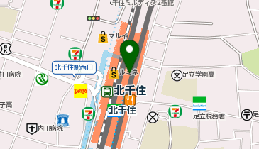 【傘シェアリング】 東武スカイツリーライン 北千住駅 (改札内)の地図画像