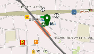 【傘シェアリング】 東武スカイツリーライン 西新井駅 東口の地図画像