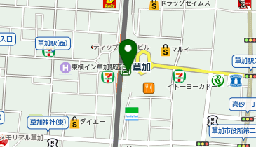 【傘シェアリング】 東武スカイツリーライン 草加駅 (改札内)の地図画像