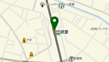 【傘シェアリング】 東武スカイツリーライン 武里駅 改札付近の地図画像