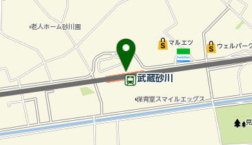 【傘シェアリング】 西武拝島線 武蔵砂川駅の地図画像