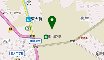 【傘シェアリング】 東京大学 農学部 3号館 農正門側 出入口付近の地図画像