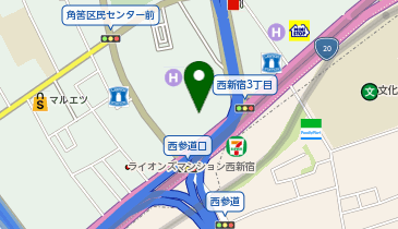 【傘シェアリング】 新宿パークタワー 甲州街道側 出入口 (建物内)の地図画像
