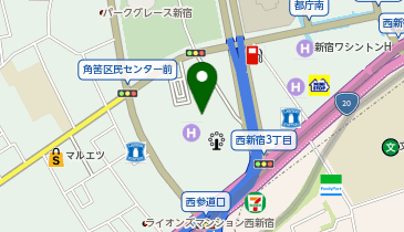 【傘シェアリング】 新宿パークタワー 新宿中央公園側 出入口 (建物内)の地図画像