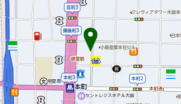 【傘シェアリング】 大阪ガス 備後町ビル 大阪ガス御堂筋東ビル入口の地図画像