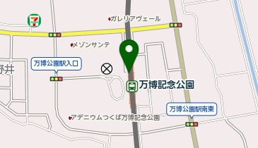 【傘シェアリング】 つくばエクスプレス 万博記念公園駅 西出口の地図画像