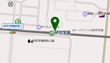 【傘シェアリング】 つくばエクスプレス 研究学園駅 北出口付近の地図画像